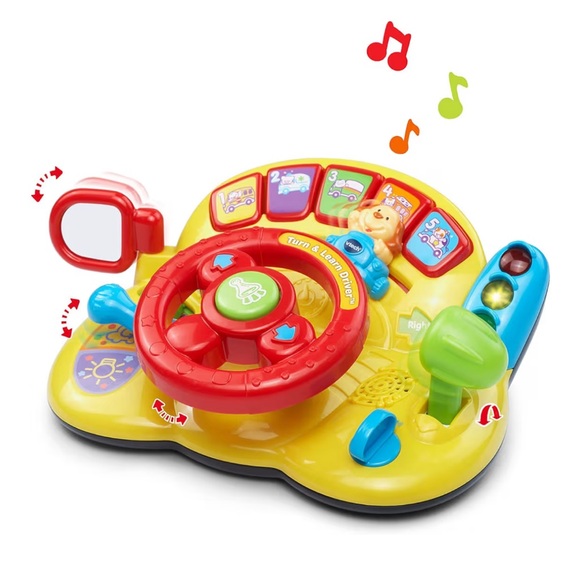 👶🏻 VTECH Turn & Learn Drivers Activity Steering Wheel Toy baby toddler like new - Picture 3 of 10